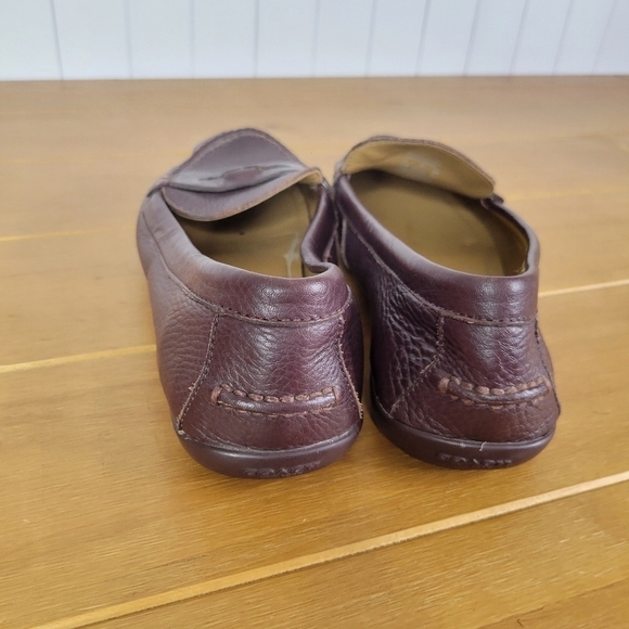 Women's burgundy Coach Penny Loafers - Picture 3 of 7